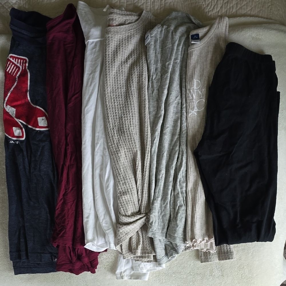 Assorted Clothing Bundle - Red, White, Gray, Black